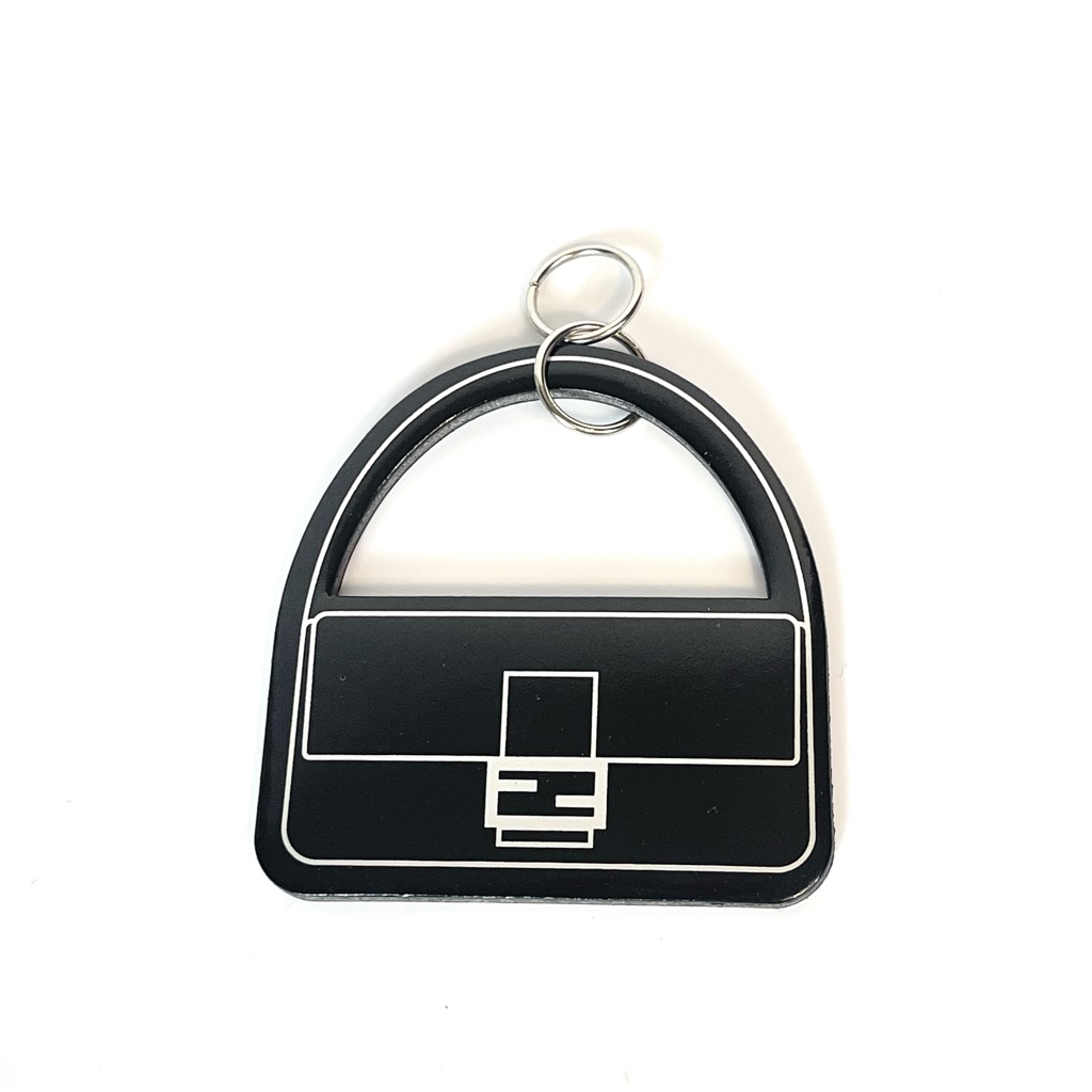Fendi Baguette Bag Charm Keychain Boutique Gift Ornament Black